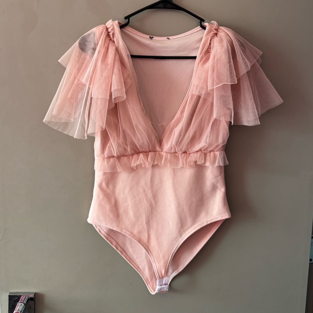 Blush Pink Ruffled Bodysuit
